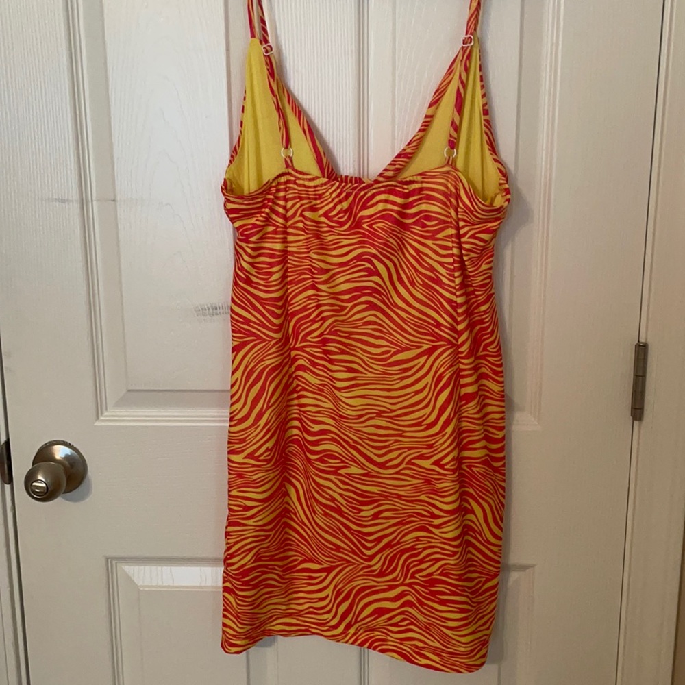 Neon zebra print dress